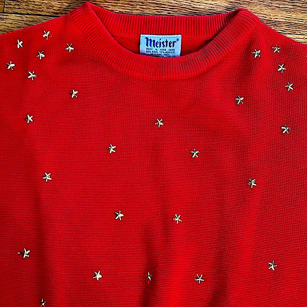 EUCMeisterRedSweater.QualityWool/AcrylicWarmSkiing/ApresSki &Anytime.PristineS:S